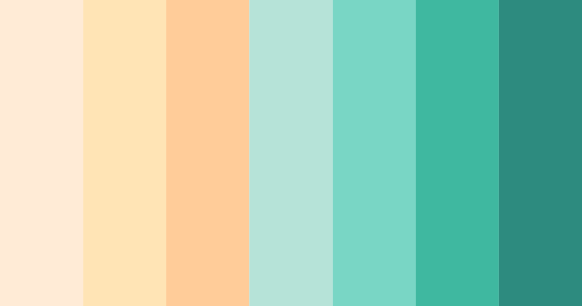 Download minty peach color palette PNG image (landscape)
