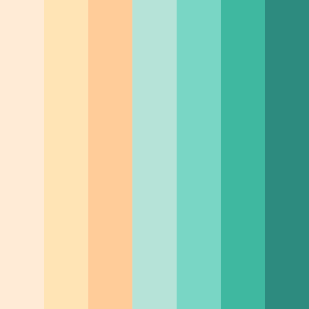 Download minty peach color palette PNG image (square)