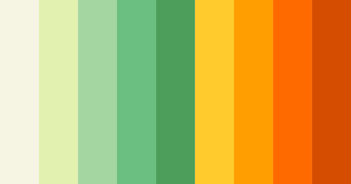 Download vibrant green and orange cream color palette PNG image (landscape)