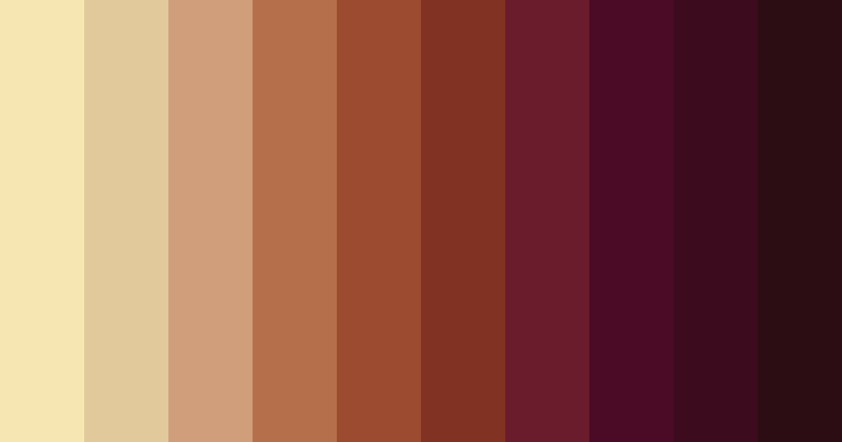 Download shades of brown color palette PNG image (landscape)