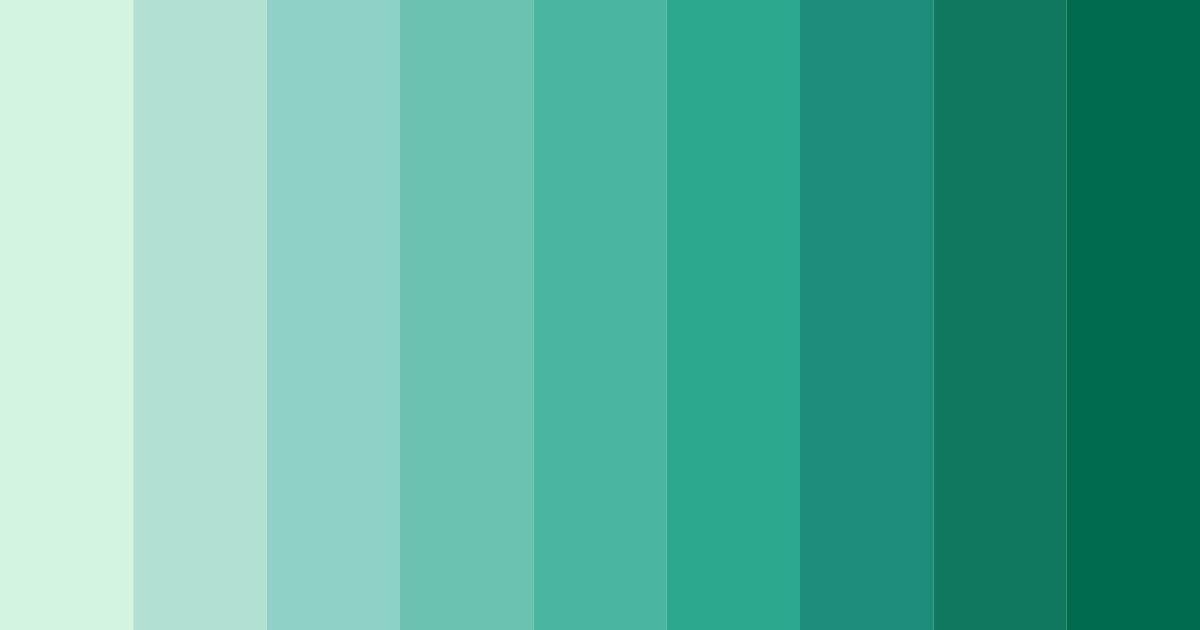 Download minty green color palette PNG image (landscape)