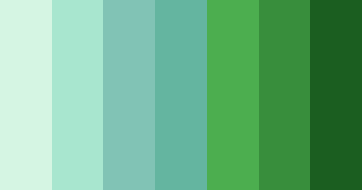 Download shades of eco green color palette PNG image (landscape)