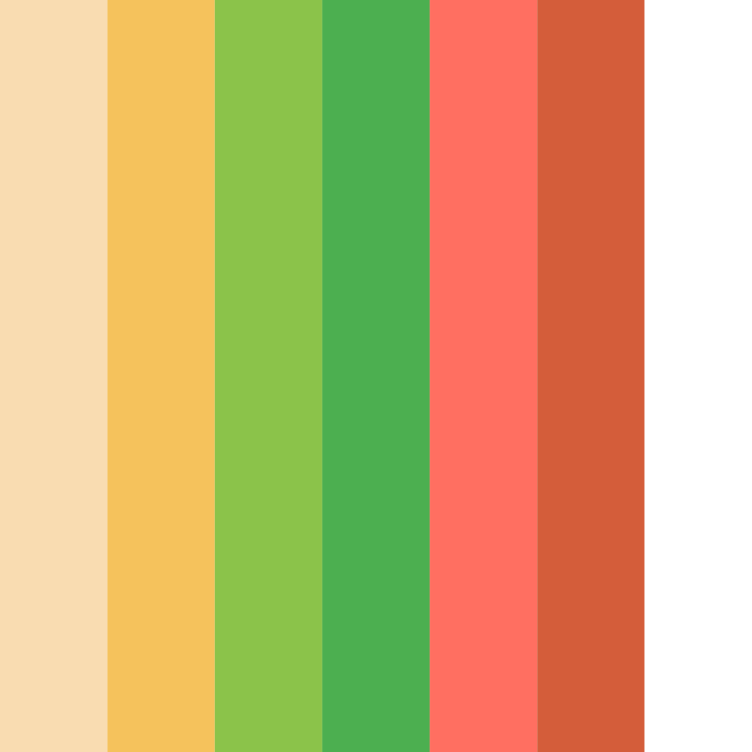 Download warm tones color palette PNG image (square)