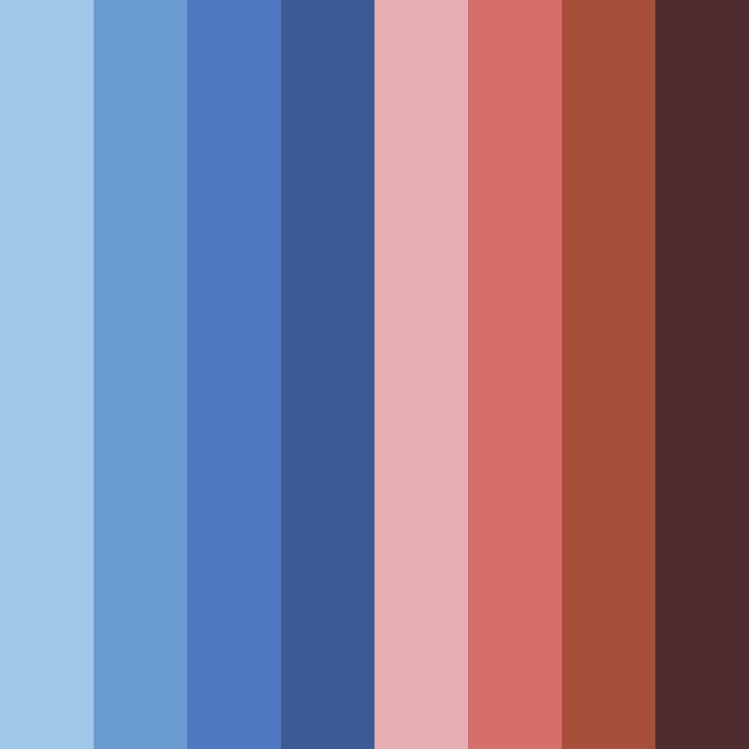 Download blue sunset shades color palette PNG image (square)