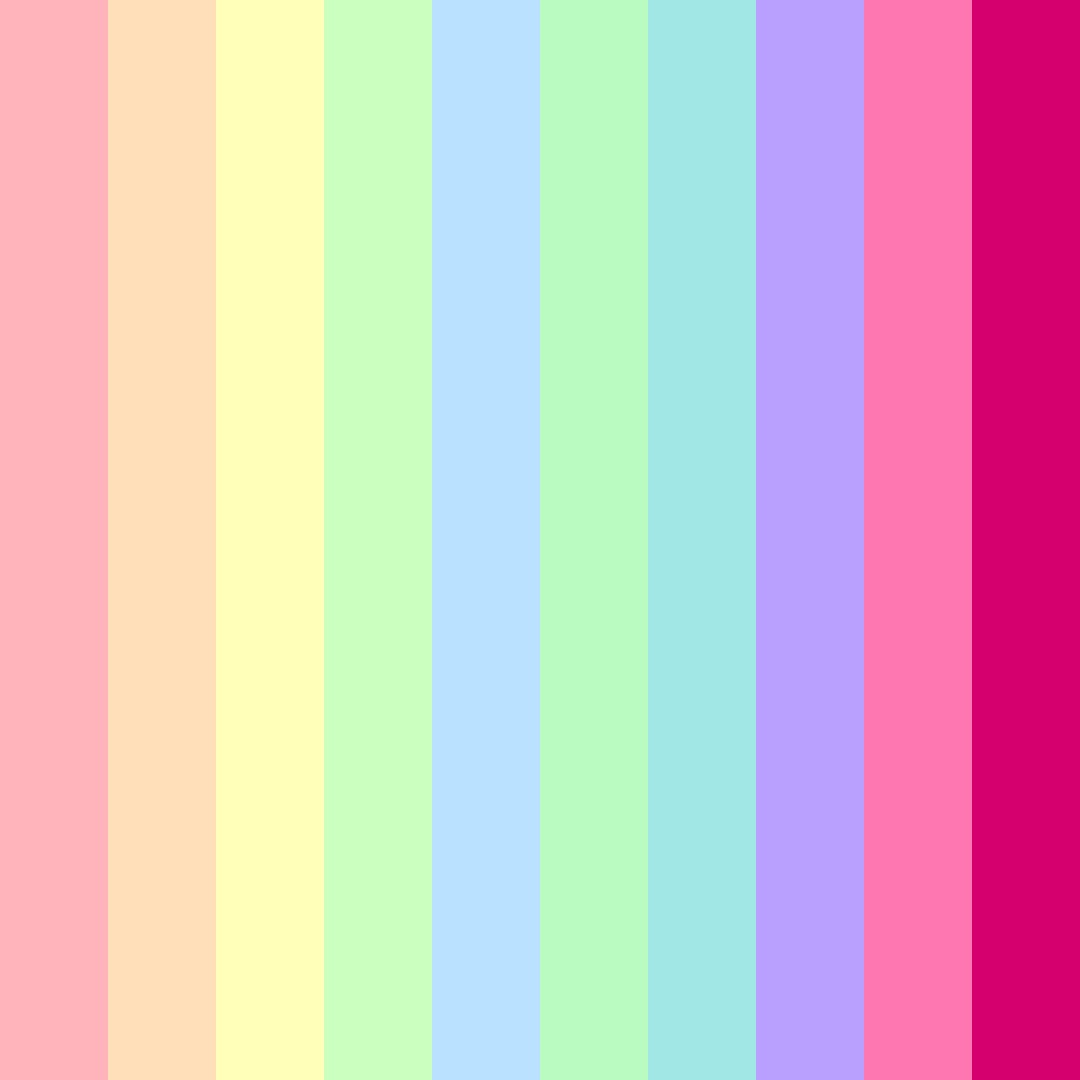 Download pastel rainbow color palette PNG image (square)