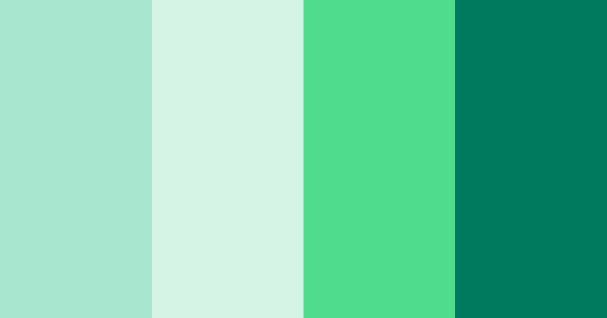 Download emerald green shades color palette PNG image (landscape)