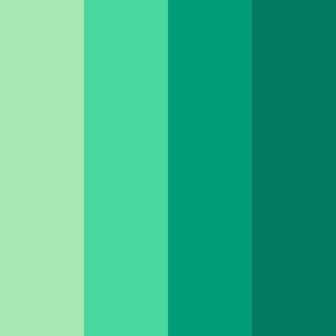 Download emerald shades color palette PNG image (square)