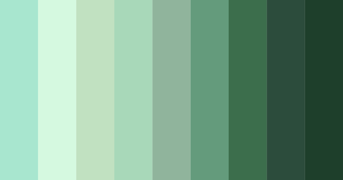 Download shades of forest green color palette PNG image (landscape)