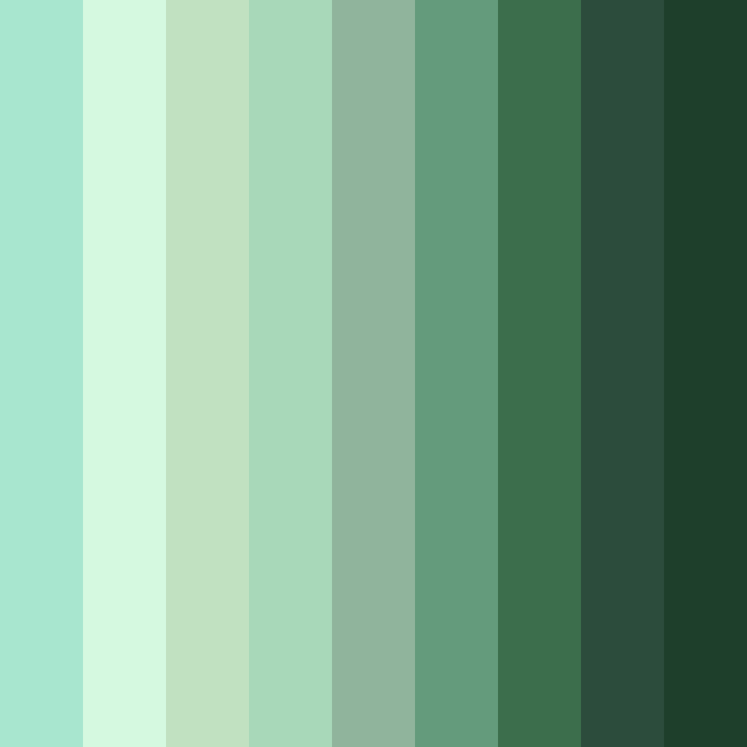 Download shades of forest green color palette PNG image (square)