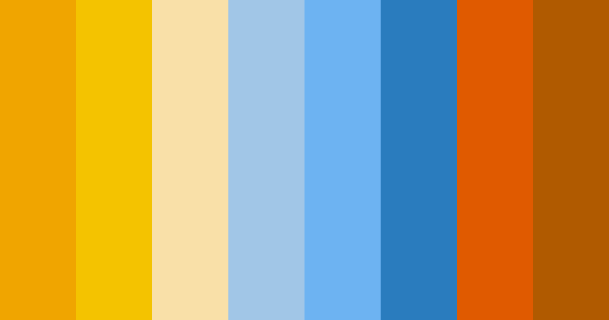 Download blue and burning orange delight color palette PNG image (landscape)