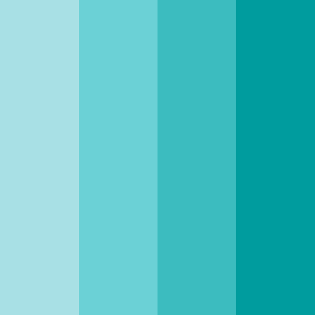 Download teal water color palette PNG image (square)