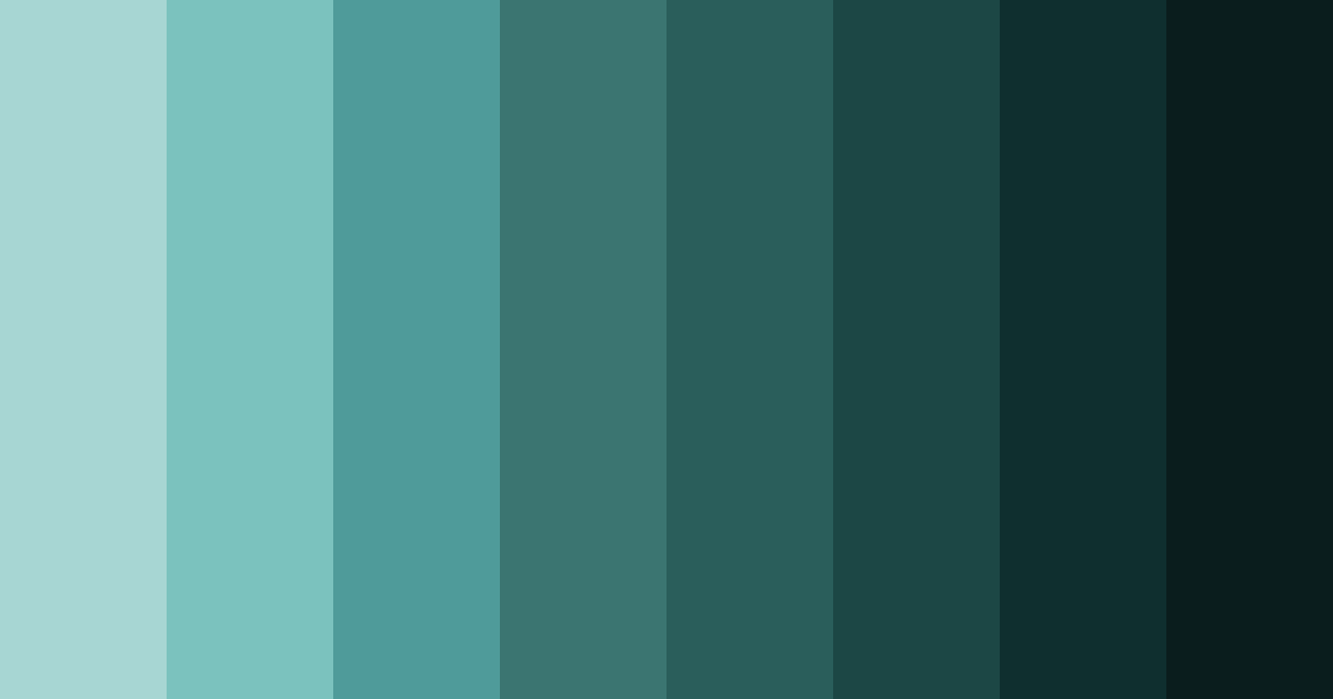 Download teal shades color palette PNG image (landscape)