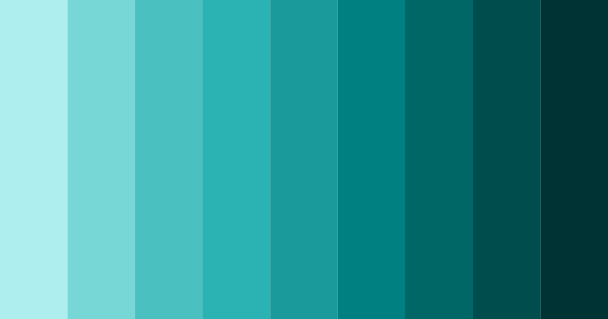 Download turquoise shades color palette PNG image (landscape)