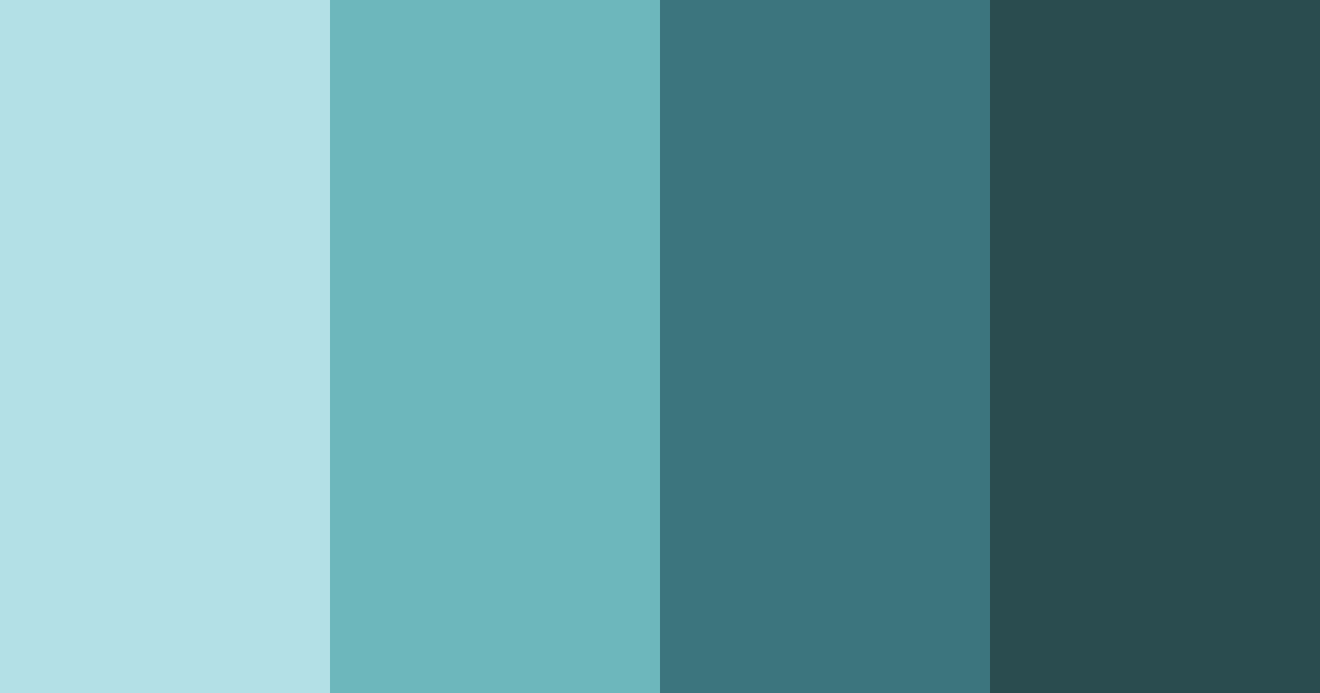 Download deep teal shades color palette PNG image (landscape)