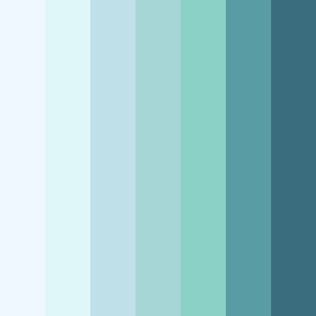 Download cool blue ocean color palette PNG image (square)