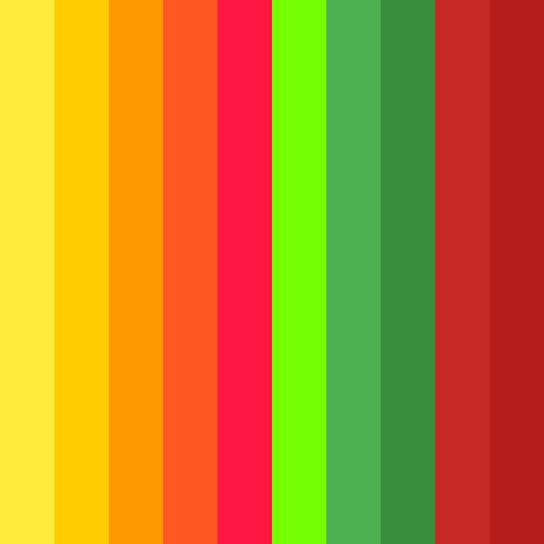 Download bright orange and green color palette PNG image (square)