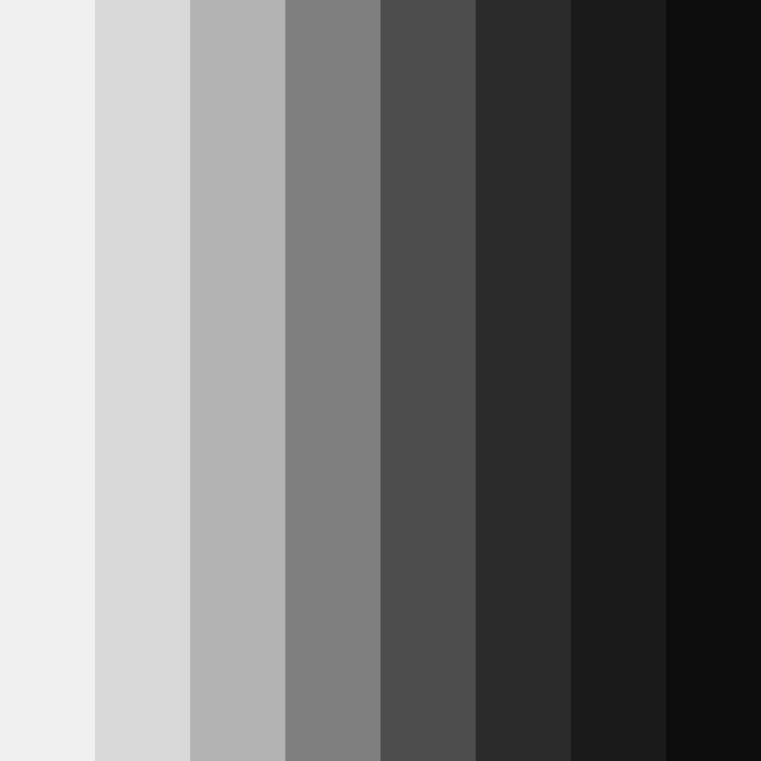 Download shades of black color palette PNG image (square)