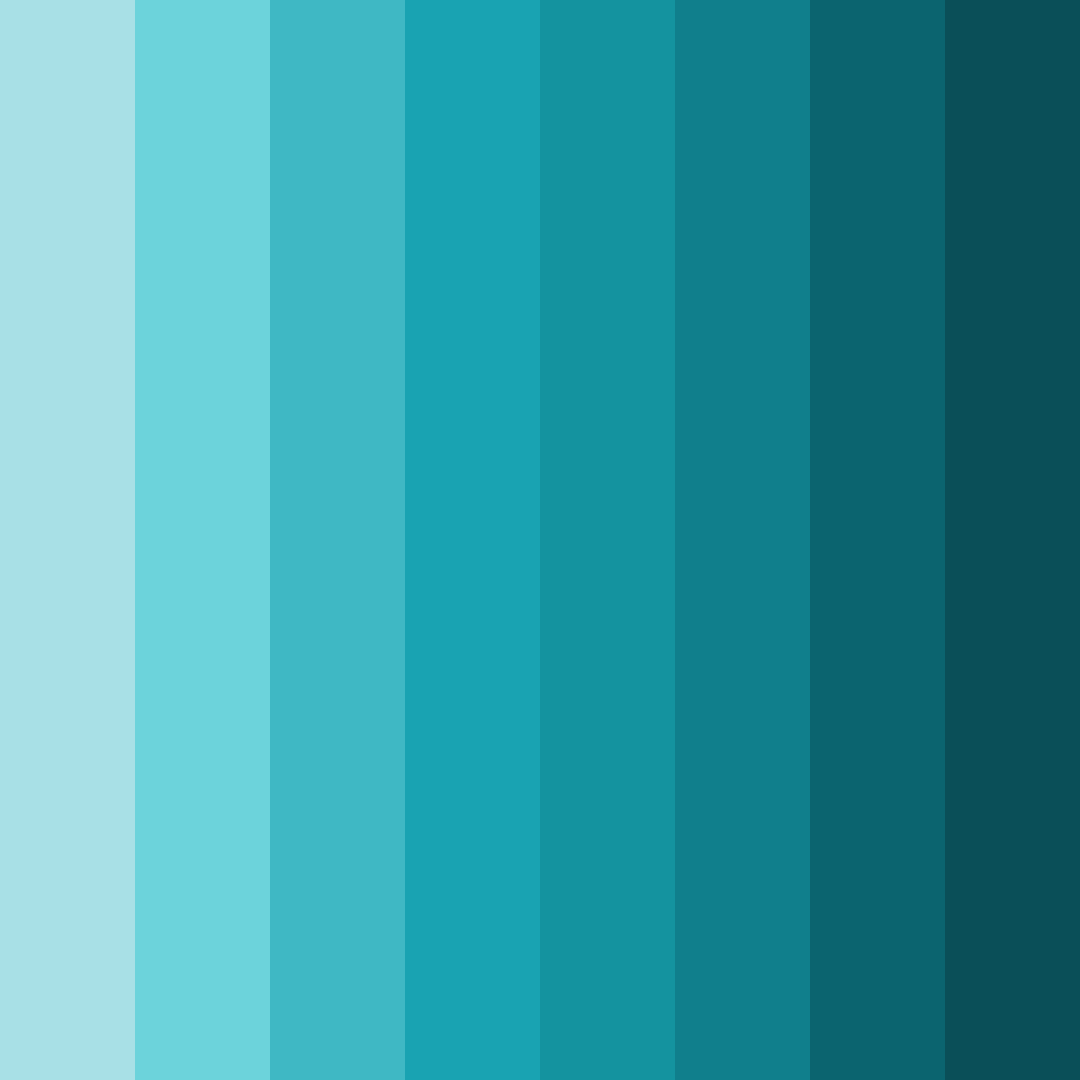 Download shades of teal color palette PNG image (square)