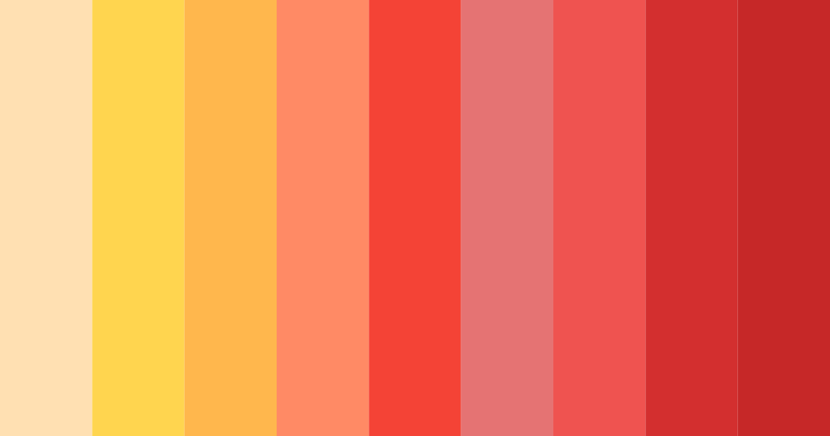 Download shades of orange color palette PNG image (landscape)