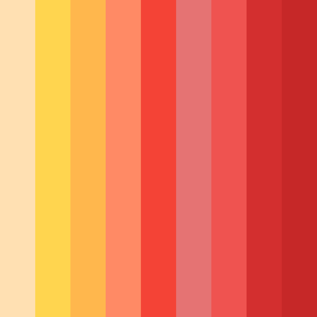 Download shades of orange color palette PNG image (square)