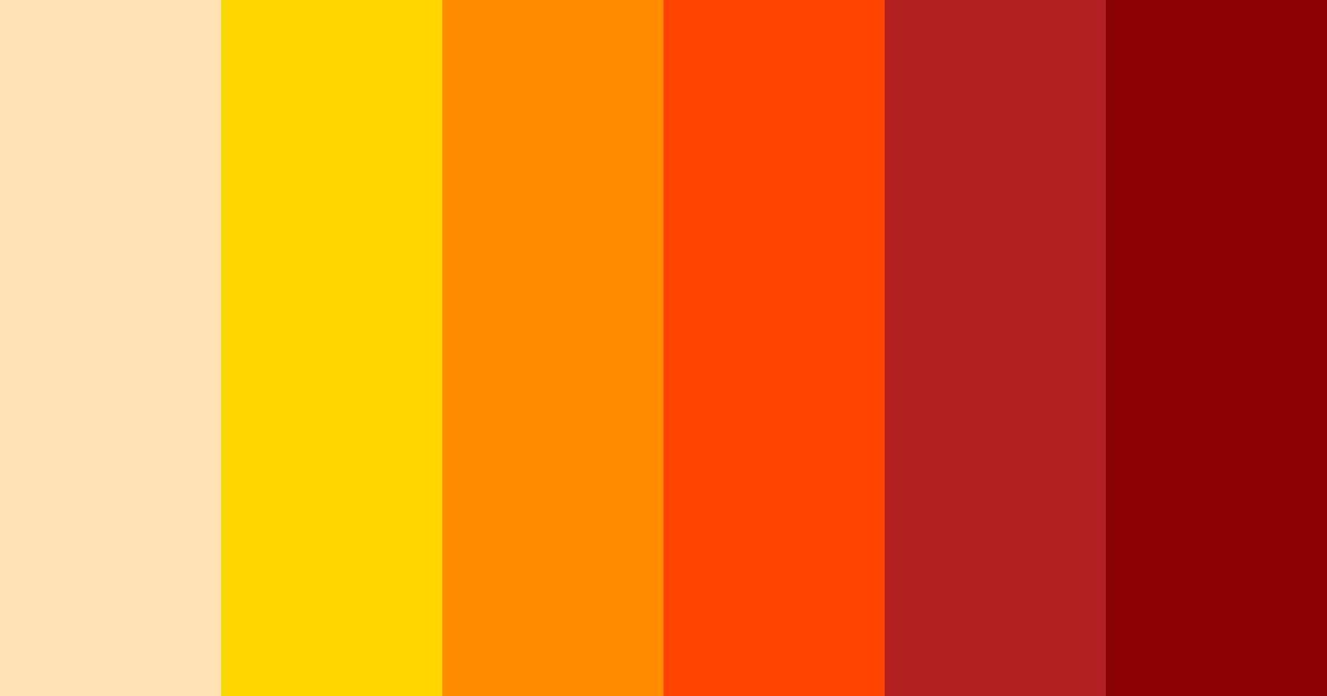 Download warm shades of orange color palette PNG image (landscape)