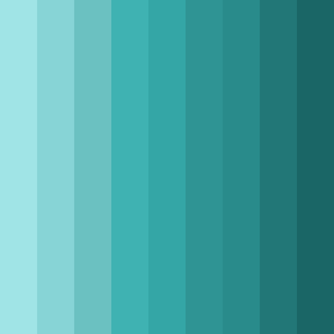 Download teal shades color palette PNG image (square)