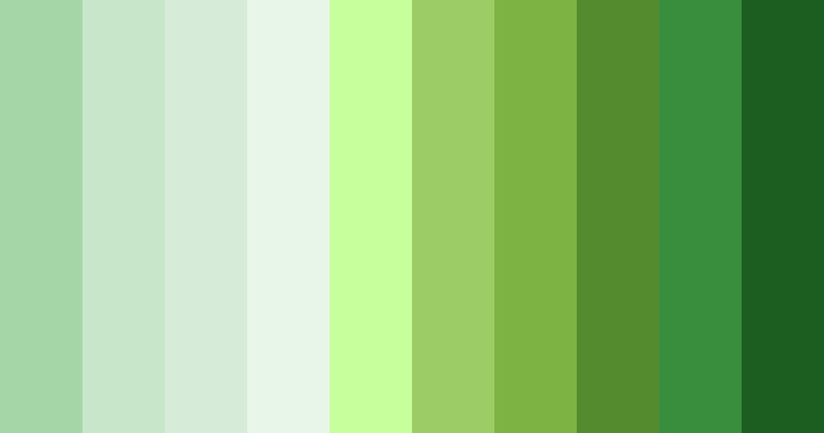 Download shades of green color palette PNG image (landscape)