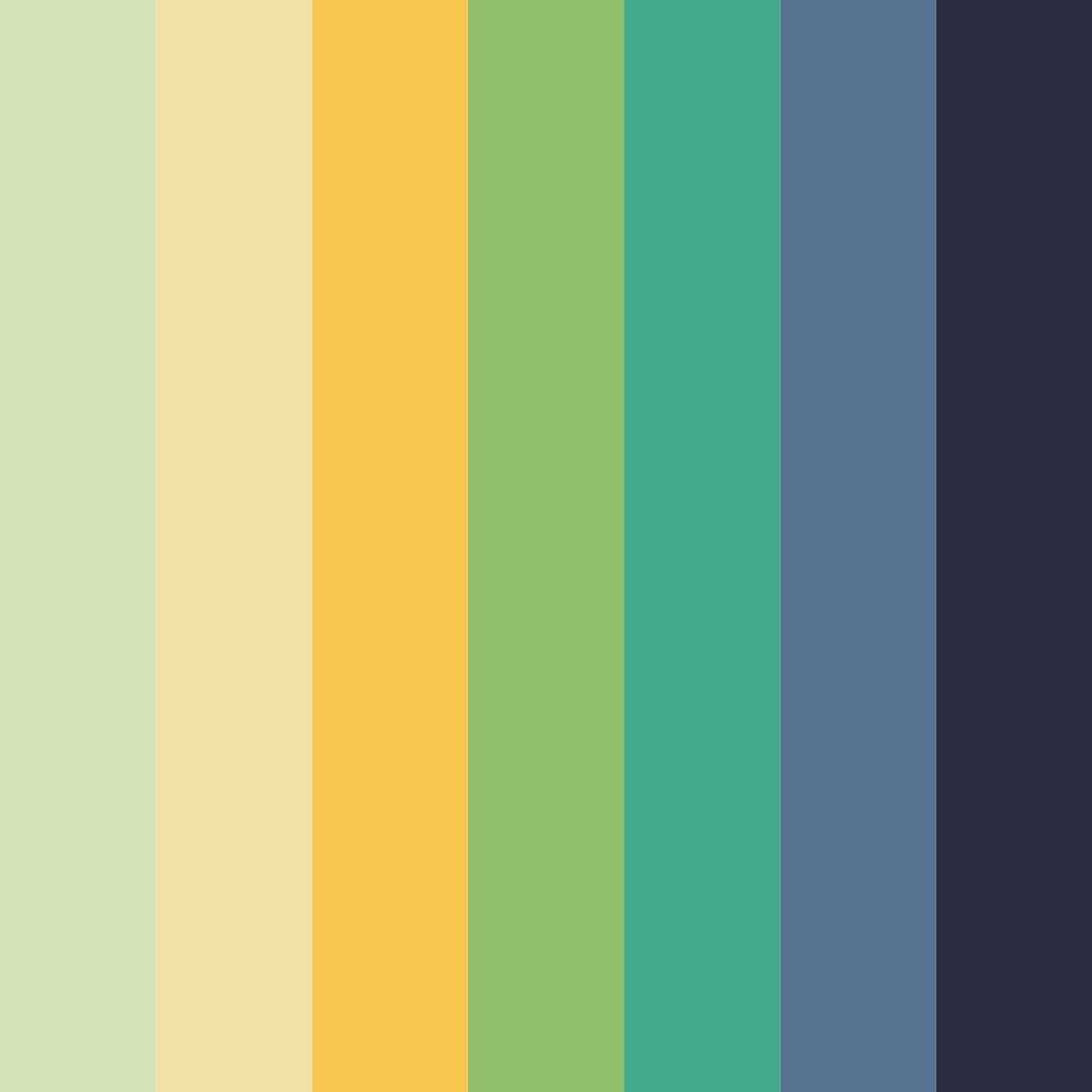 Download blue and green serenity color palette PNG image (square)
