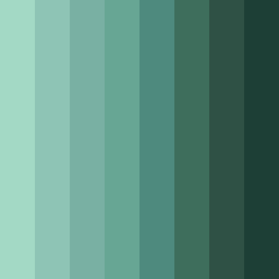 Download shades of jungle green color palette PNG image (square)