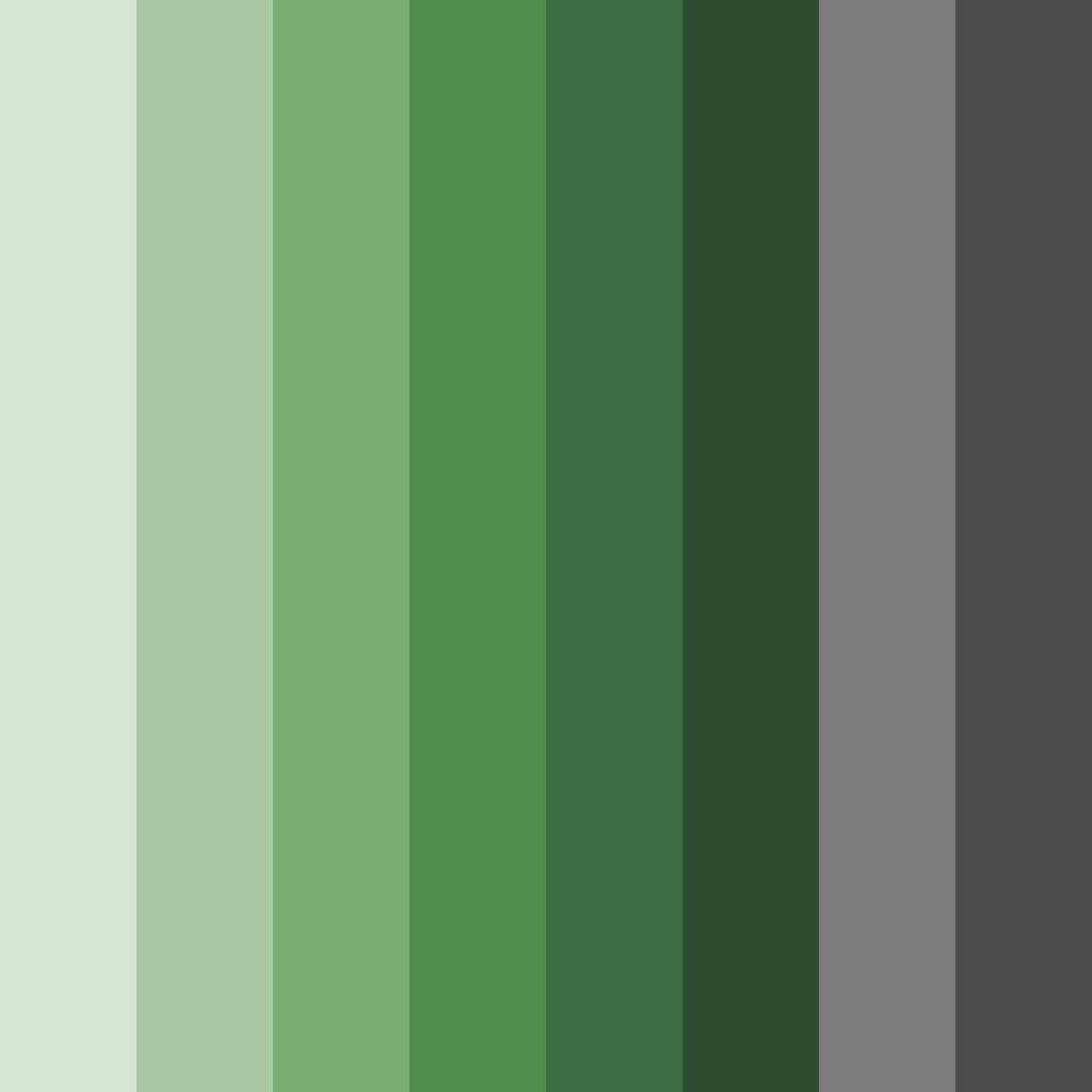 Download shades of forest green color palette PNG image (square)