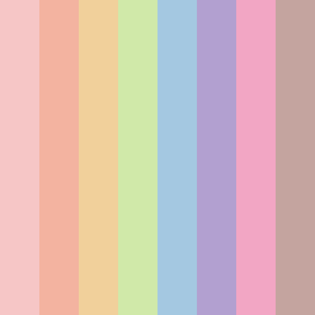 Download muted rainbow color palette PNG image (square)