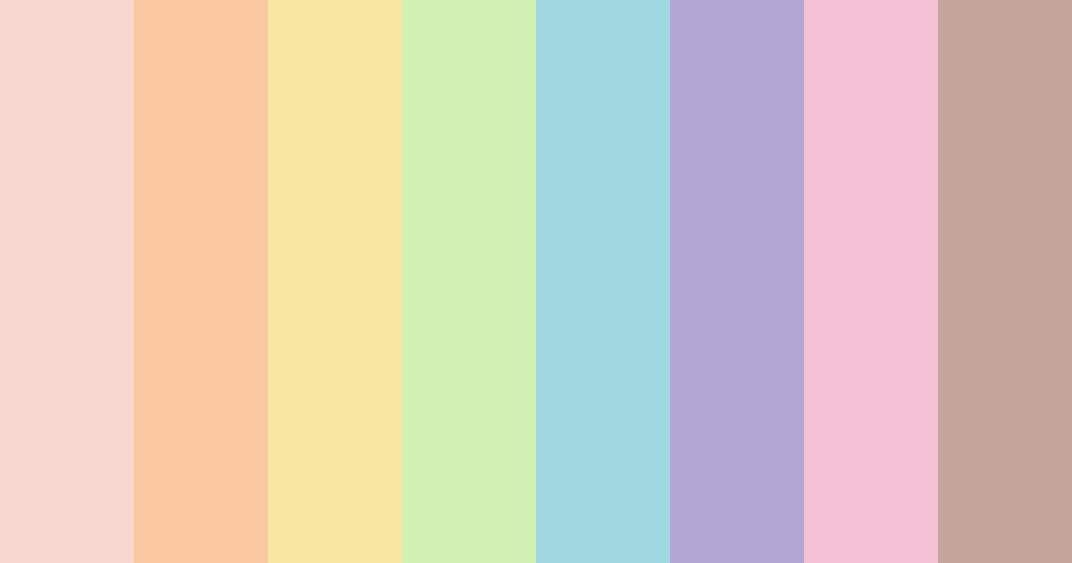 Download muted pastel rainbow color palette PNG image (landscape)