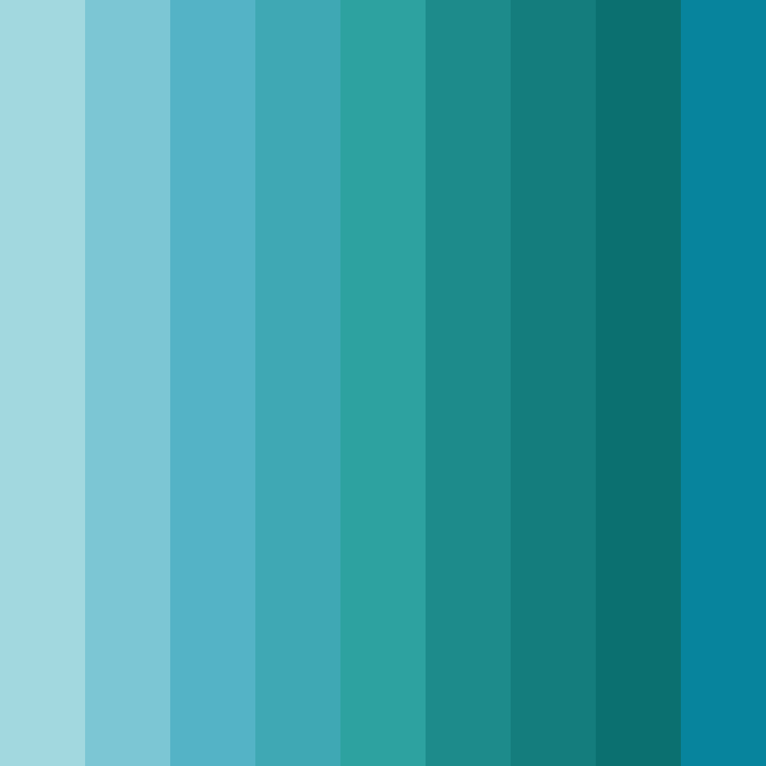 Download shades of teal color palette PNG image (square)