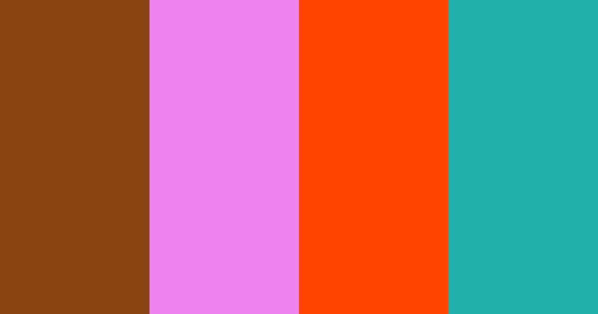 Download saddle brown violet orange aquamarine color palette PNG image (landscape)