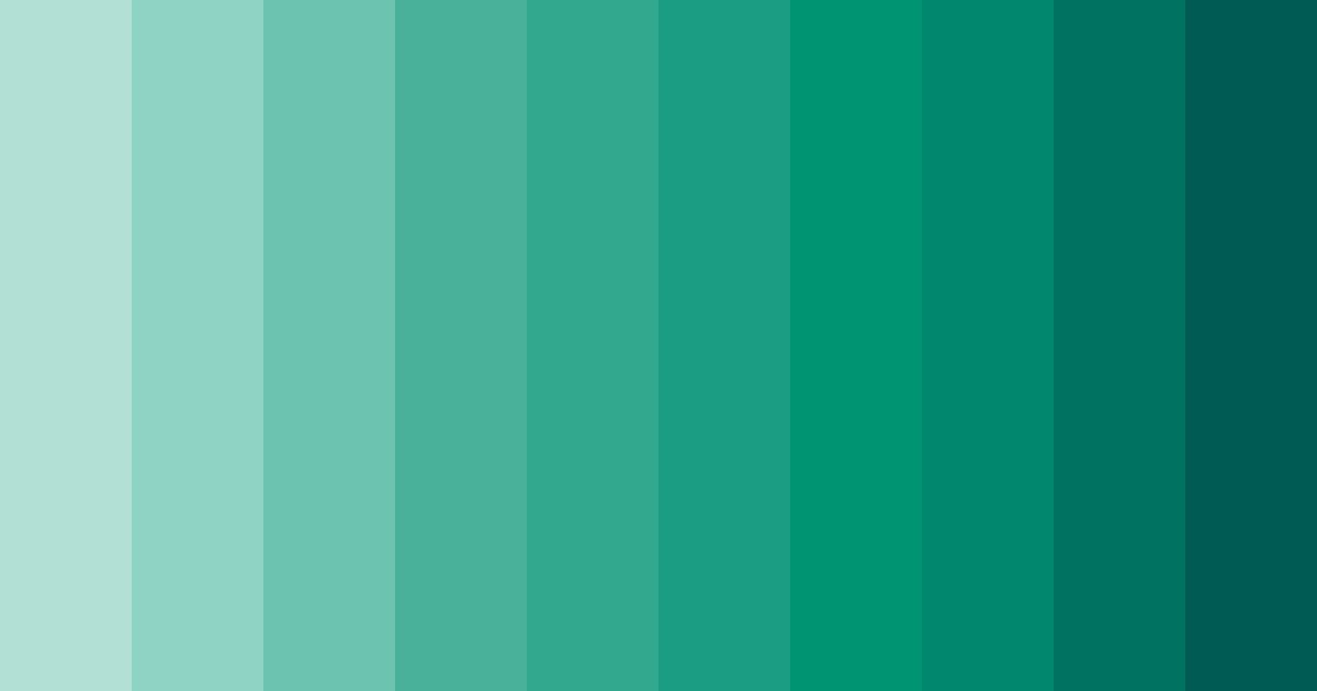 Download aqua green serenity color palette PNG image (landscape)
