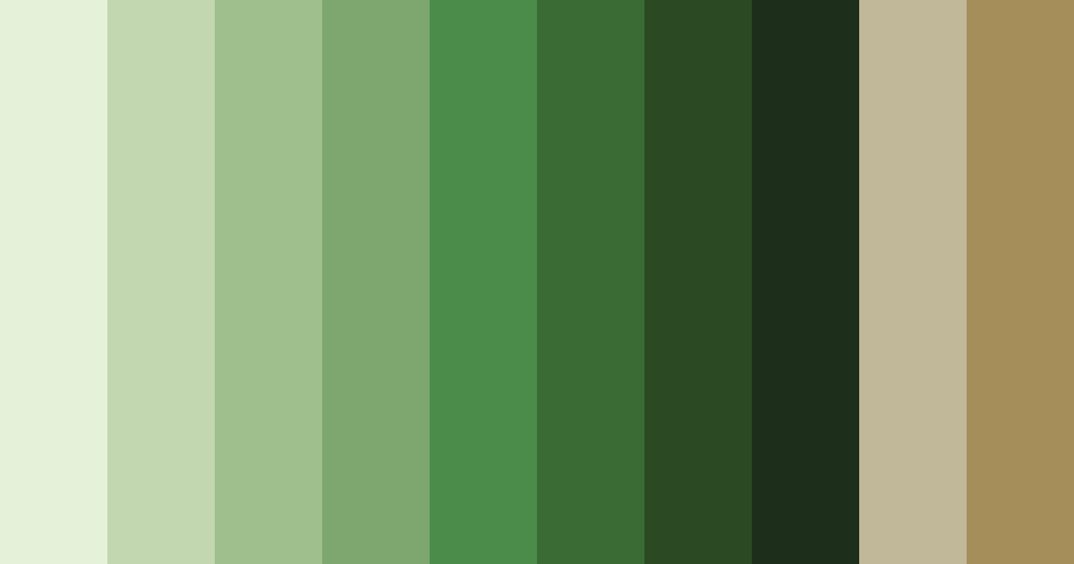 Download shades of green and beige color palette PNG image (landscape)