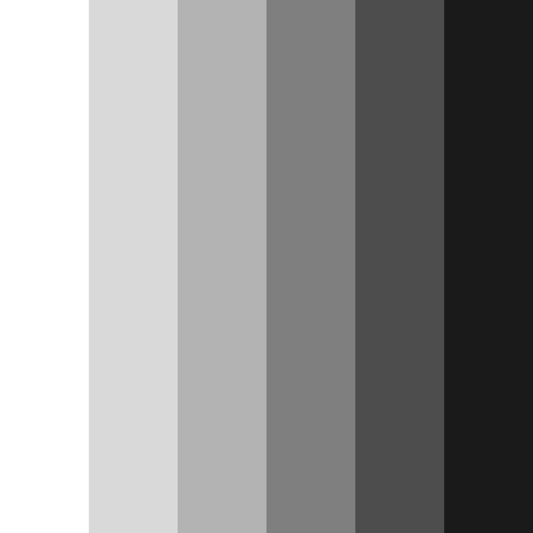 Download shades of black and white color palette PNG image (square)