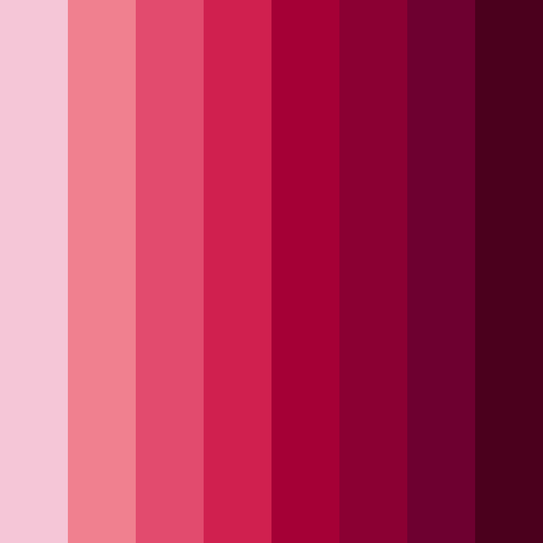 Download shades of raspberry color palette PNG image (square)