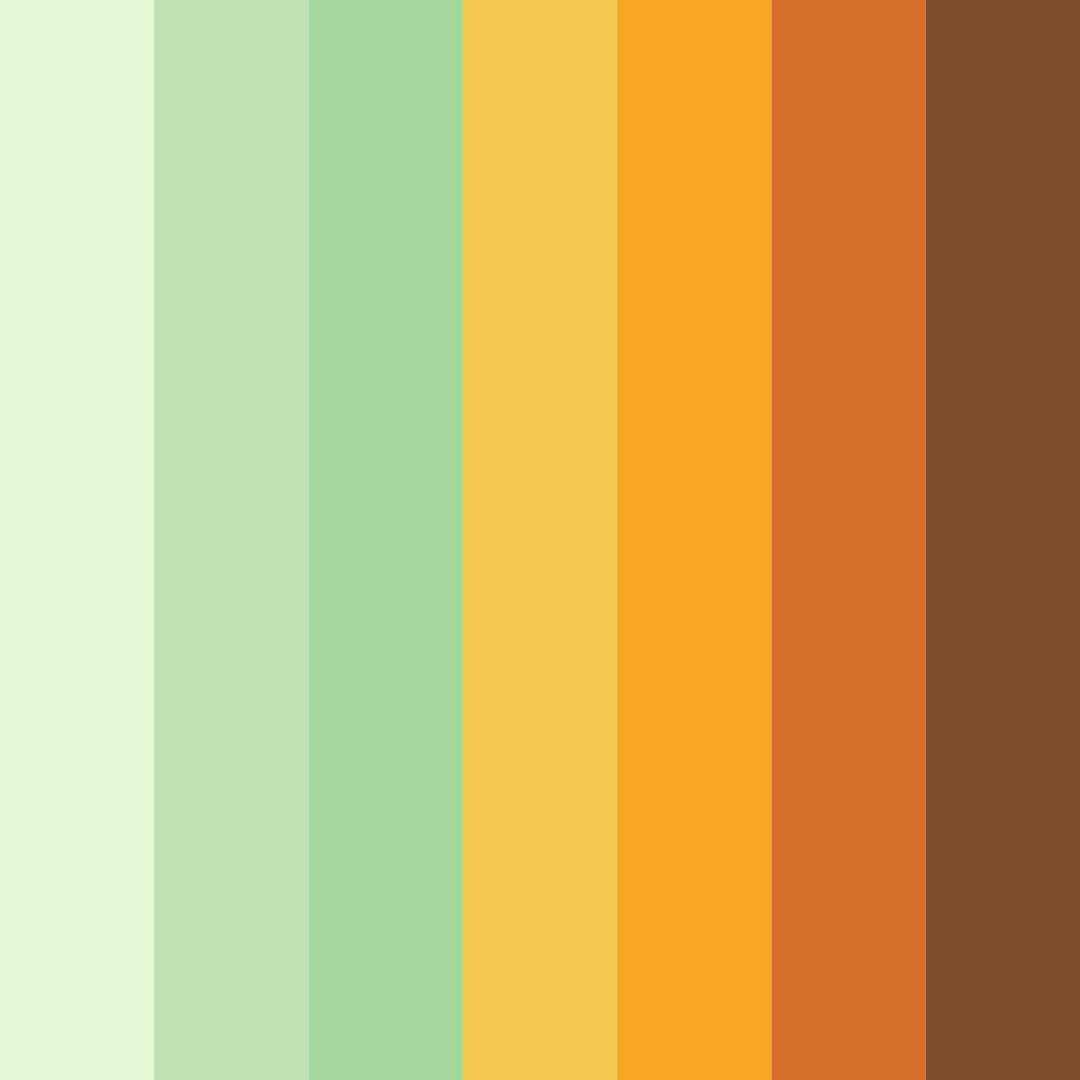 Download natural green and orange dream color palette PNG image (square)