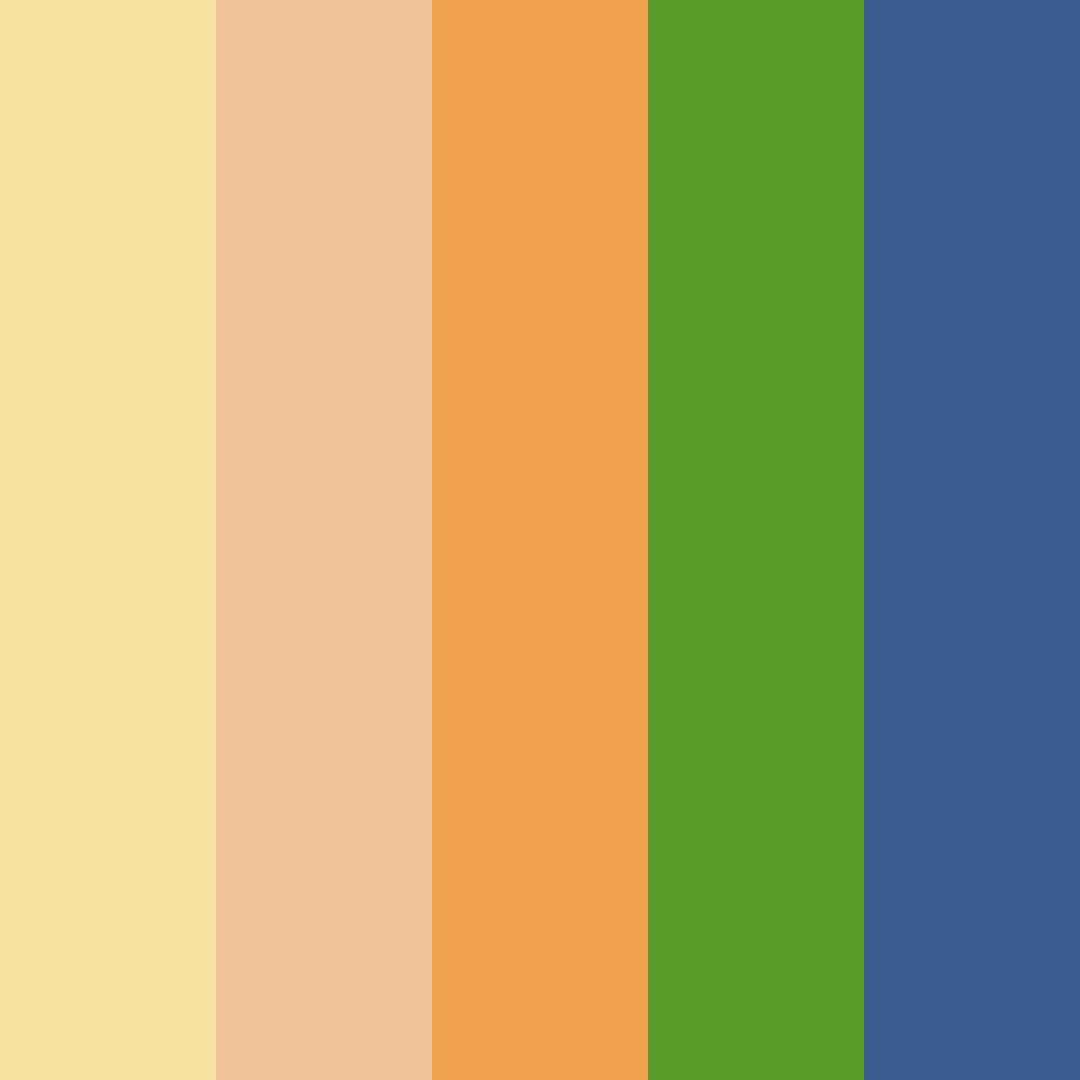 Download sunlit meadow color palette PNG image (square)