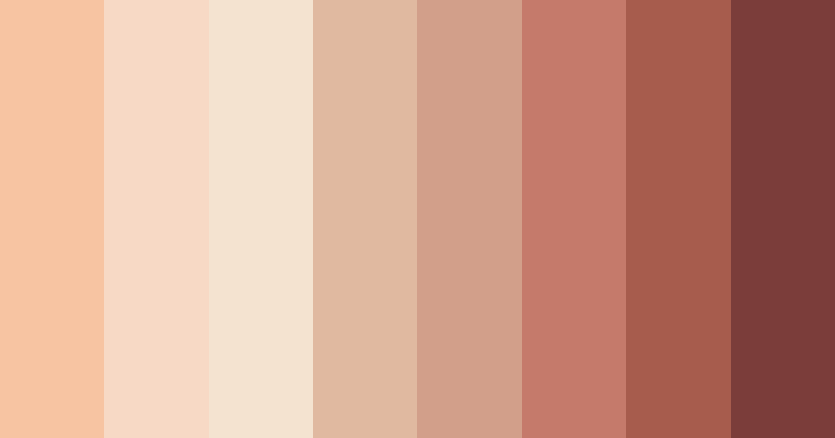 Download peachy tones color palette PNG image (landscape)
