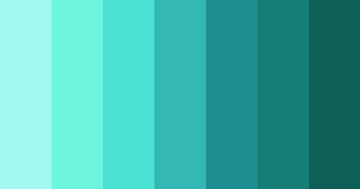 Download teal mermaid color palette PNG image (landscape)