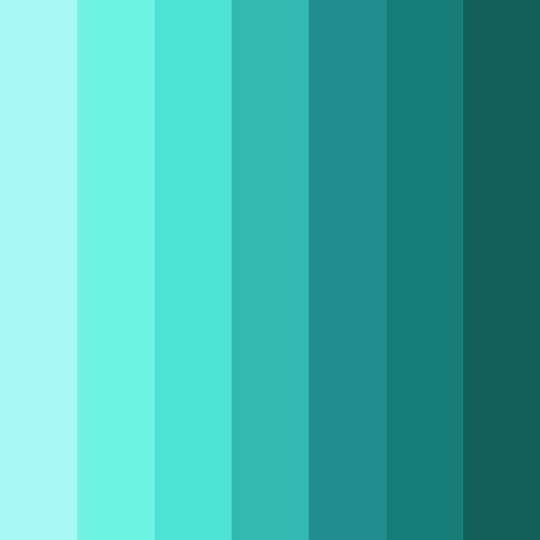 Download teal mermaid color palette PNG image (square)
