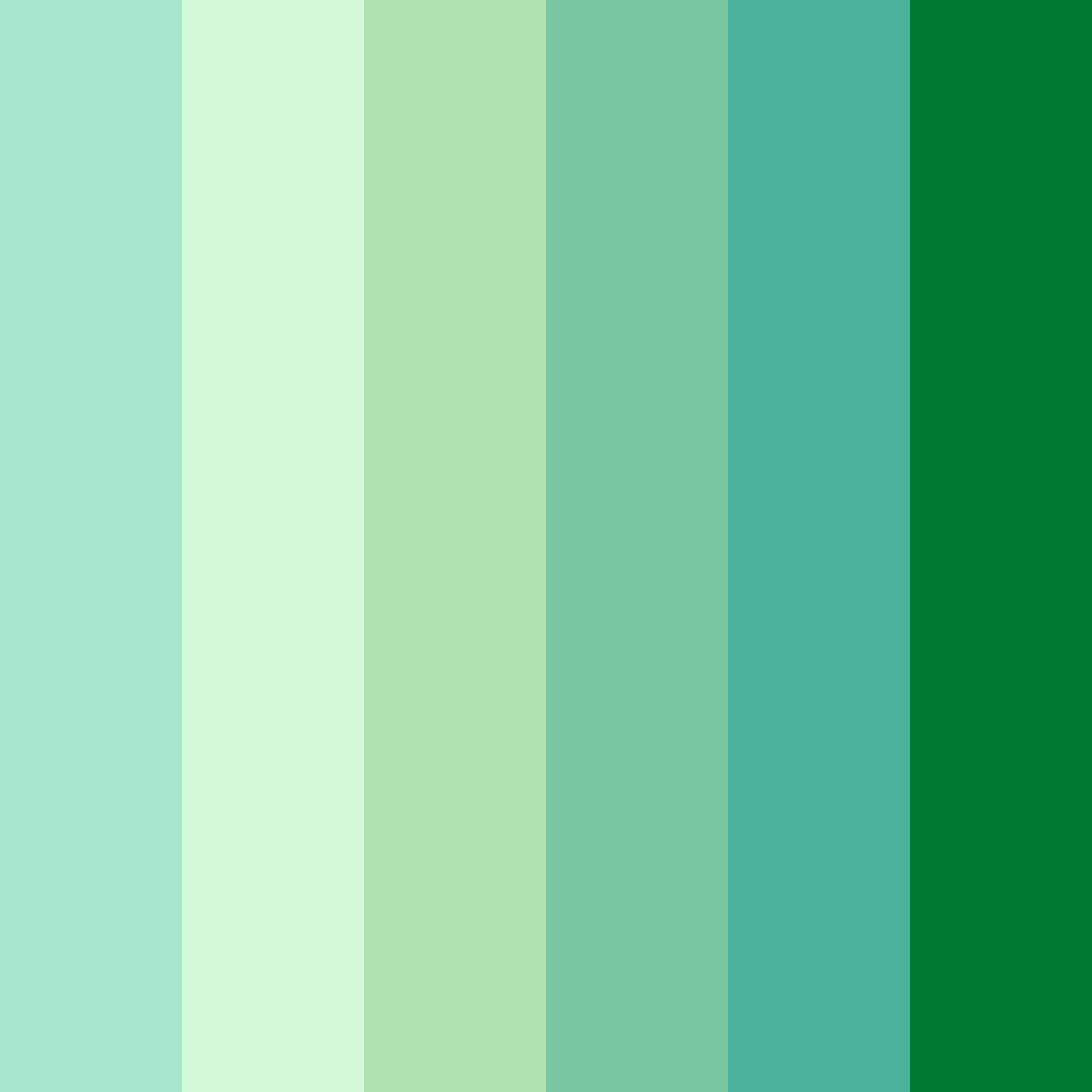 Download shades of green color palette PNG image (square)