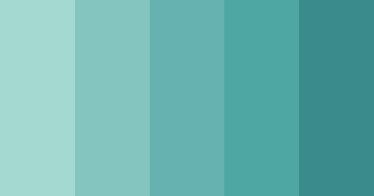 Download teal seaglass color palette PNG image (landscape)