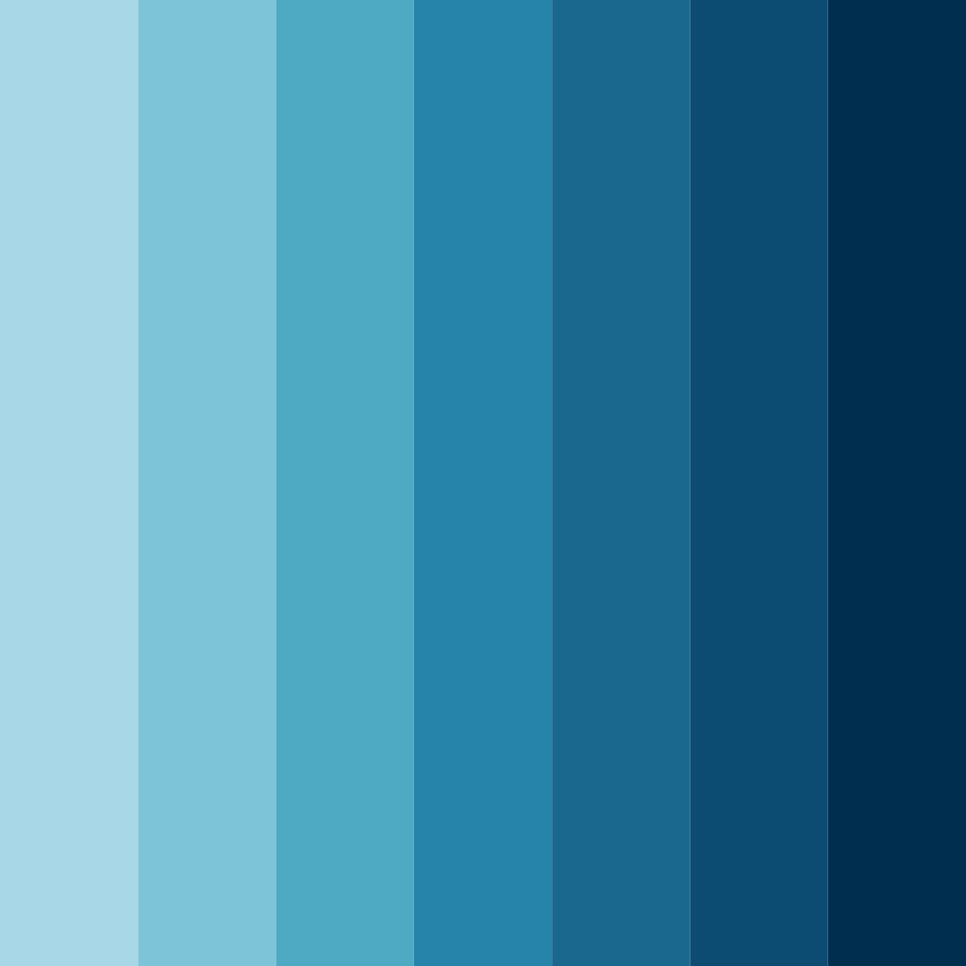 Download arctic blue shades color palette PNG image (square)