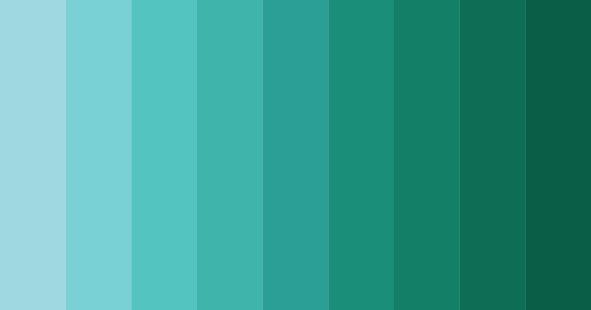 Download shades of blue-green color palette PNG image (landscape)