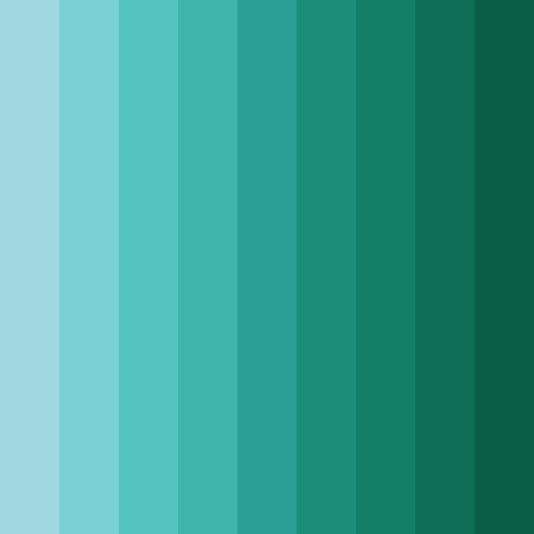 Download shades of blue-green color palette PNG image (square)