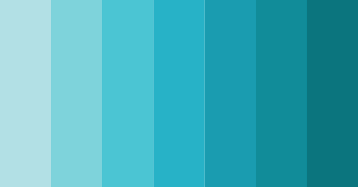 Download tropical teal symphony color palette PNG image (landscape)