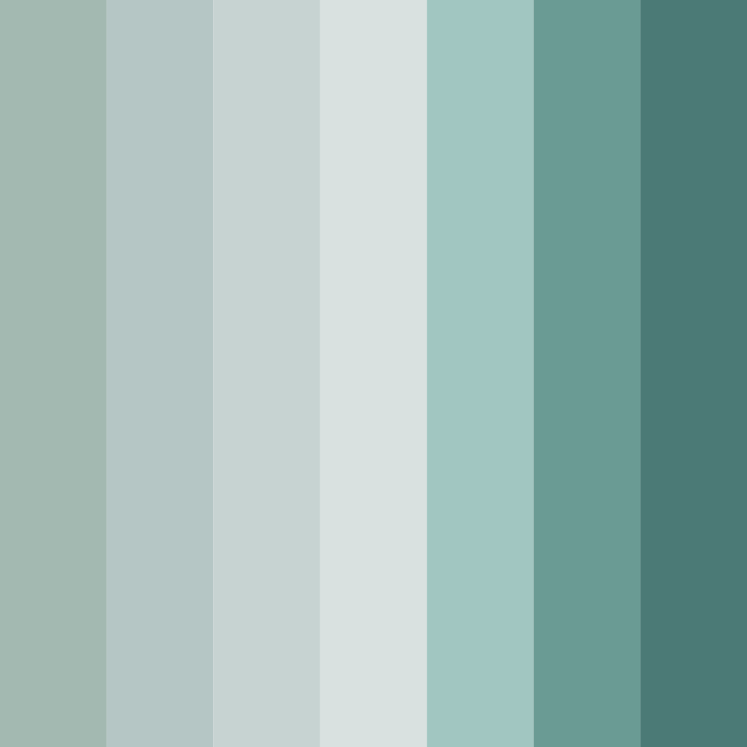 Download tranquil teal oasis color palette PNG image (square)